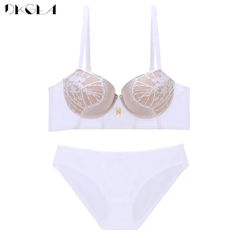 High Quality Women Underwear Set Sexy Bras Thick Padded Push Up Bra And Panties Sets Female Embroidery Lace Lingerie Plus Size