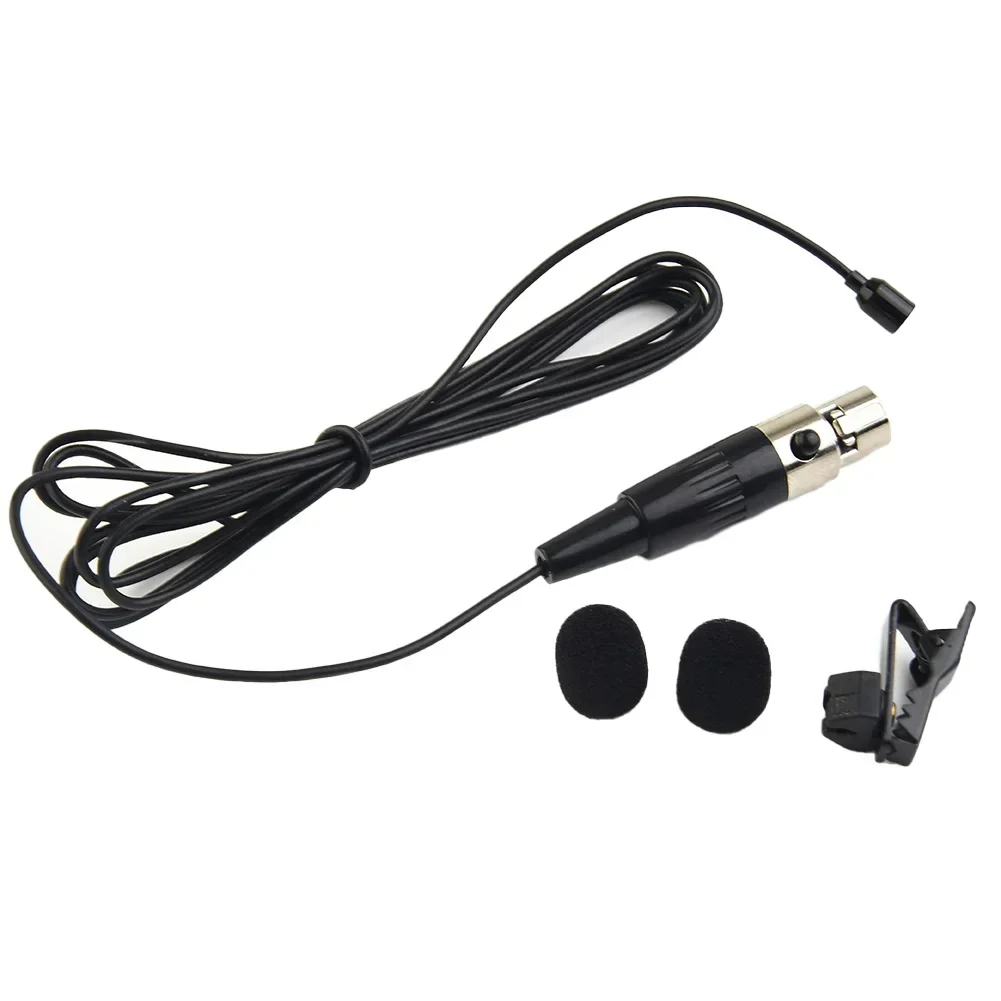 Microphone Set Lavalier Mic For Shure System Small System With Cover 4-Pin Black Compact Connector Flexibility Hand-free