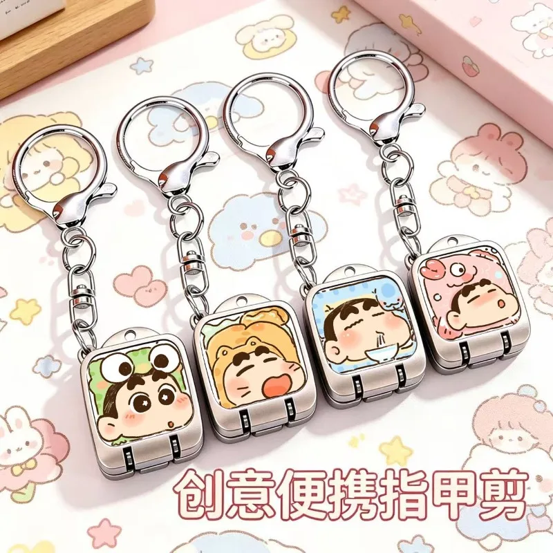 Neuer Crayon Shin-chan Nohara Shinnosuke 2D Kreativer Tragbarer Nagelknipser Anime-Merchandise Cartoon Mini-Nagelknipser Schlüsselanhänger – Detail 6