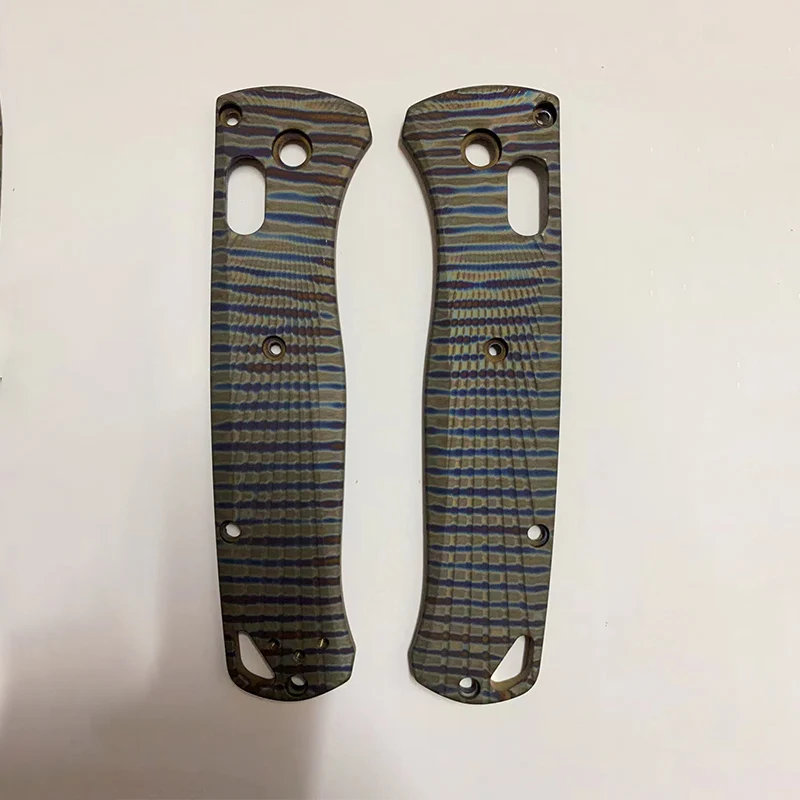 NEW Custom Roasted Titanium Alloy Knife Grip Handle Scales For Genuine Benchmade 535 Bugout Knives DIY Make Accessories Part