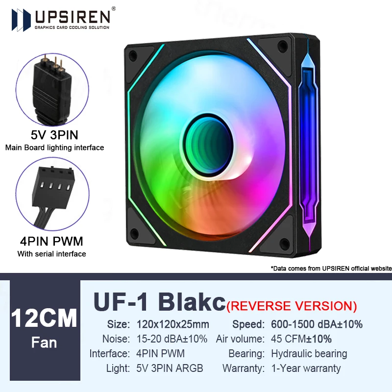 UPSIREN UF-1 PRISM 4 PRO Computer Chassis Fan 12cm ARGB 4 Pin PWM