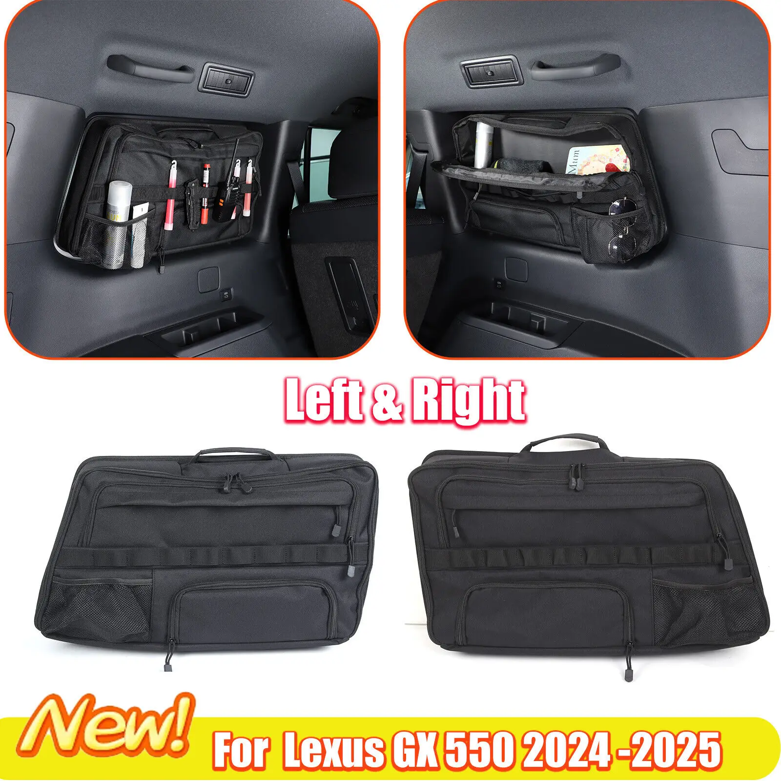 

Oxford Cloth Car Trunk Side Window Offroad Storage Bag For Lexus GX GX550 2010-2024 Tool Tidy Storage Organizer Bag Pouch