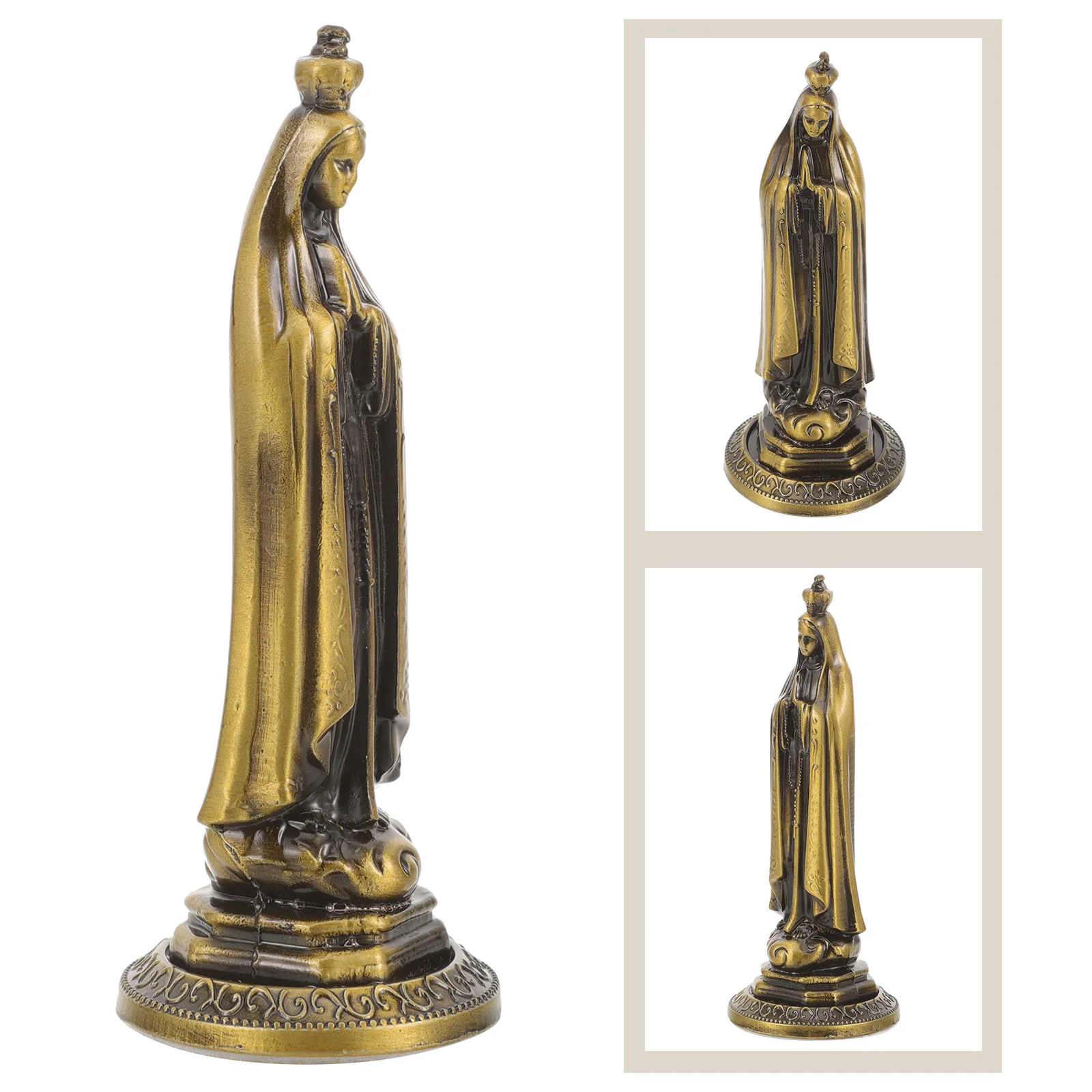 

Exquisite Statue Zinc Alloy Craft Smooth Design Flat Bottom Stable Desktop Decoration for Office Church Shelf Display