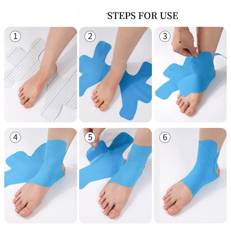 Elastyczna taśma kinezjologiczna, ochraniacz na kostkę, wstępnie przycięta taśma sportowa na mięśnie, sprzęt ochronny, bandaż do stabilizacji i wsparcia podczas ćwiczeń.