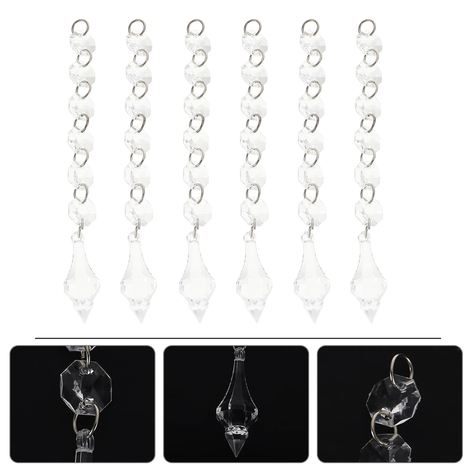 

20Pcs Octagon Crystal Drops Clear Hanging Pendants for Lamps Chandeliers Window Curtain DIY Hanging Decorations