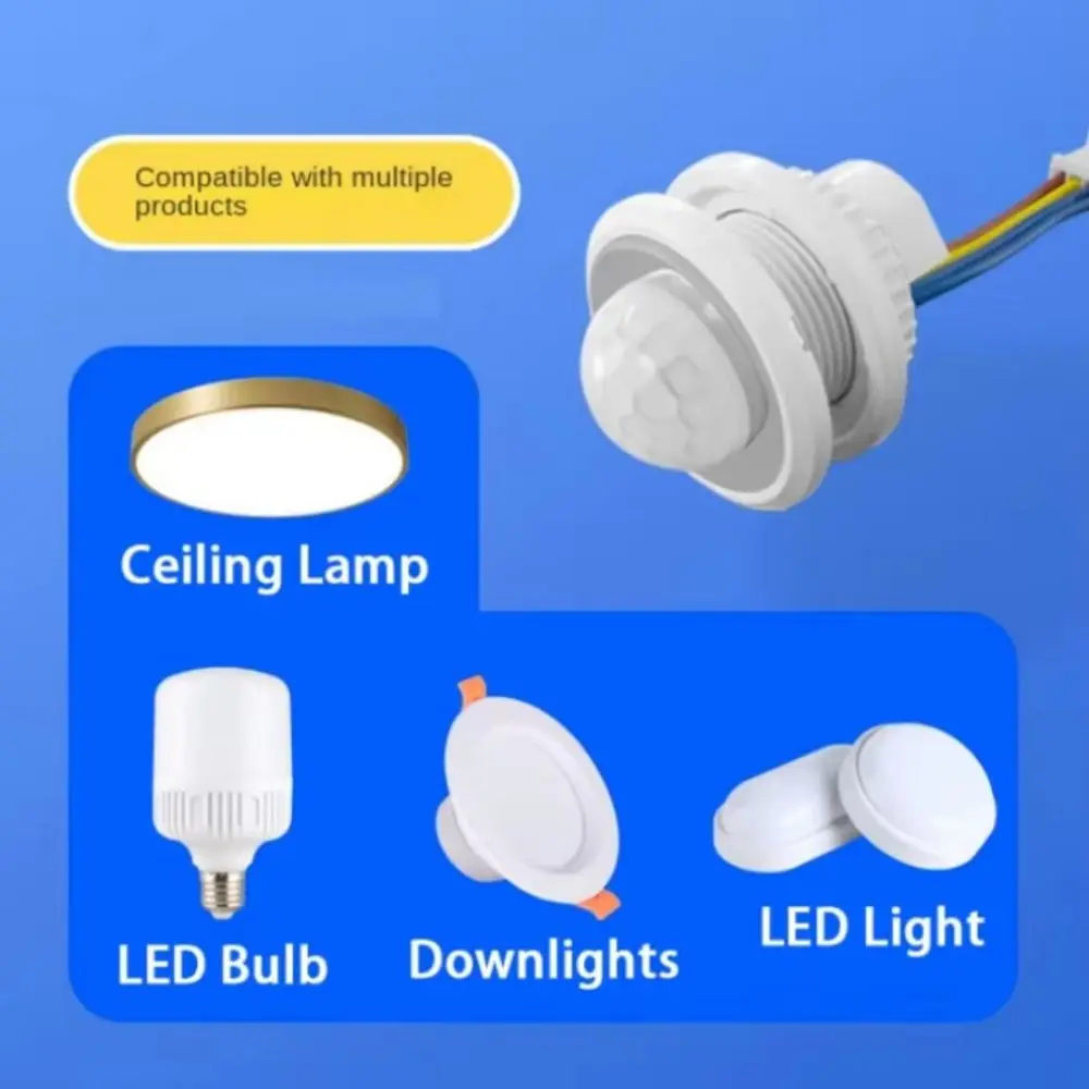 Wide Voltage Compatible Smart Motion Sensor Switch Adjustable Detection Dual Sensing Technology Embedded Motion Sensor