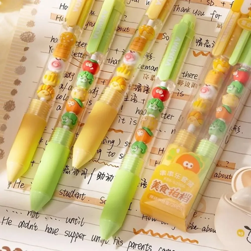 2 قطعة الكرتون التجفيف السريع مطرز هلام القلم حسن المظهر لينة قبضة الصحافة هلام القلم الكتابة الحبر الأسود 0.5 مللي متر القلم مكتب المدرسة #5