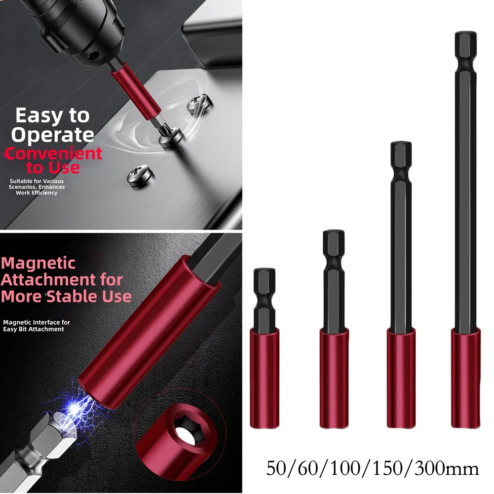 3/5PCS 50-300mm Magnetic Hex Shank Extension Rod Drill Bits With Quick Release Batch Head Extension Rod Power Tools
