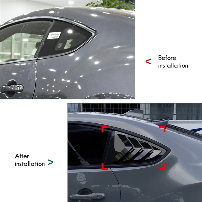 

QB-Car Rear Triangular Window Louvers Shutters Blinds Cover Trim For Toyota GR86 Subaru BRZ 2022+ Carbon Fiber