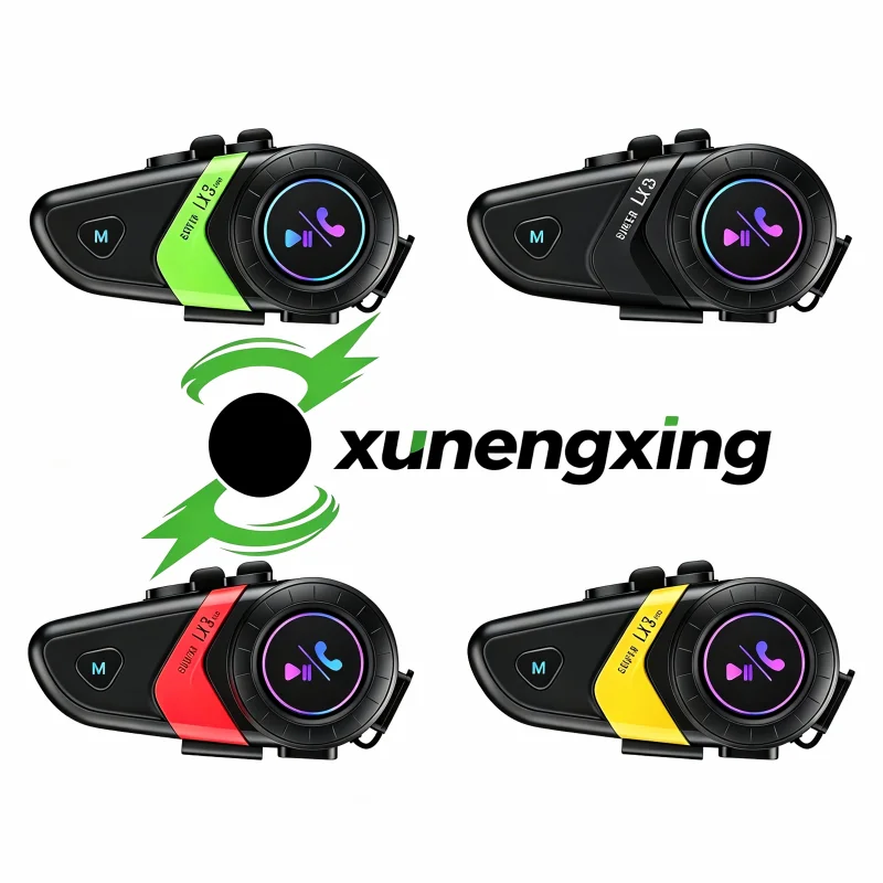 Helmet Bluetooth Headset Noise 1200MAH Motorcycle BT5.0 Wireless Hands-Free Call Stereo Anti-Jamming Waterproof Light Headset