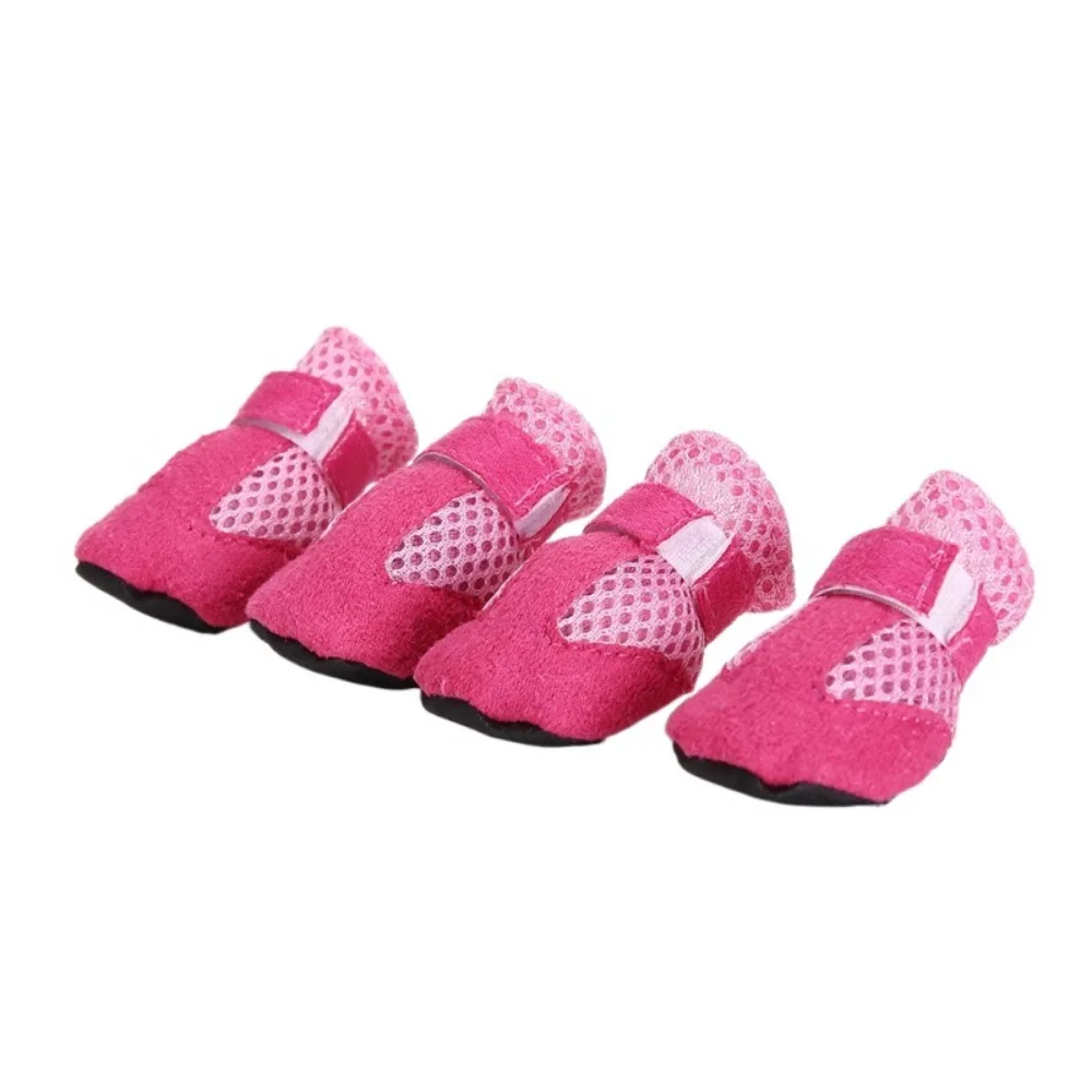 

4pcs/set Comfortable Pet Rain Boots Breathable Protective Dog Care Footmuffs Anti-slip Easy To Clean Dog Short Boots Indoor