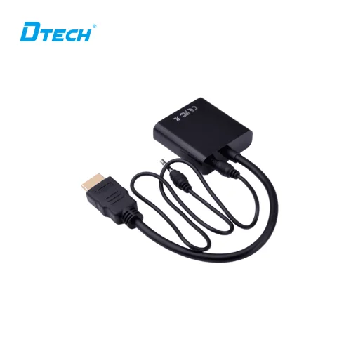 2PCS HDMI To VGA Adapter Male-to-female Cable Converter With 3.5mm Audio Cable Output For Computer Desktop Laptop