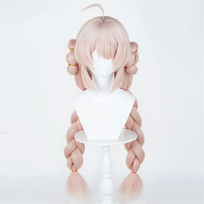 Game Zenless Zone Zero Zhao Adult Cosplay Wig Long Light Pink Braided Hair Halloween Women Men High Heat Resistant Wigs Prop