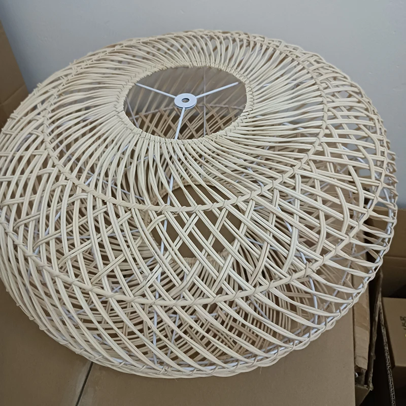 Handmade  Vintage Rattan Lamp Suspension Dining Room Pendant Lights Retro Luminaire For Living Room Restaurant Cafe Hanging Ligh