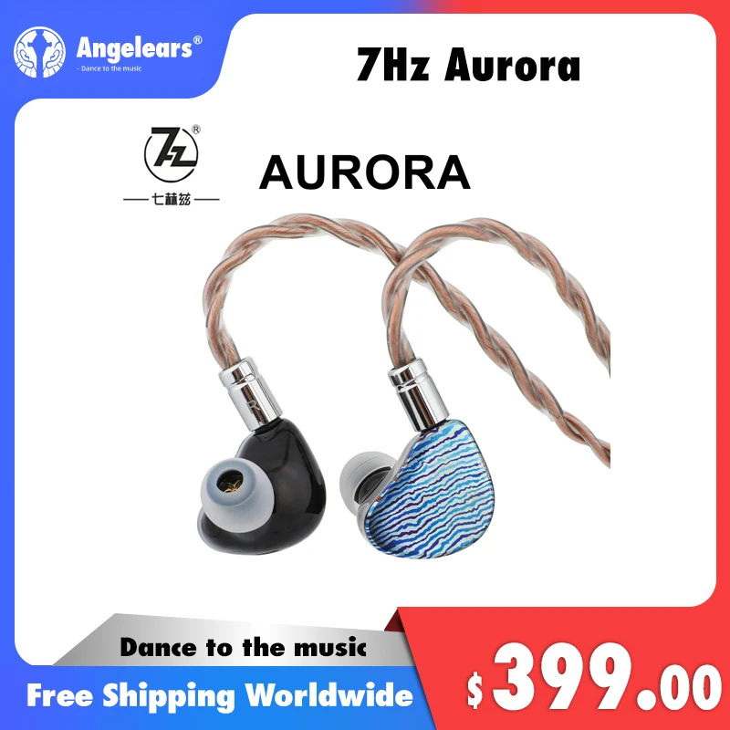 

7Hz Aurora 1 DD+1 Planar +2 BA Audiophile IEMs HiFi In-ear Monitor Earphone Wired Earbuds for Musicians