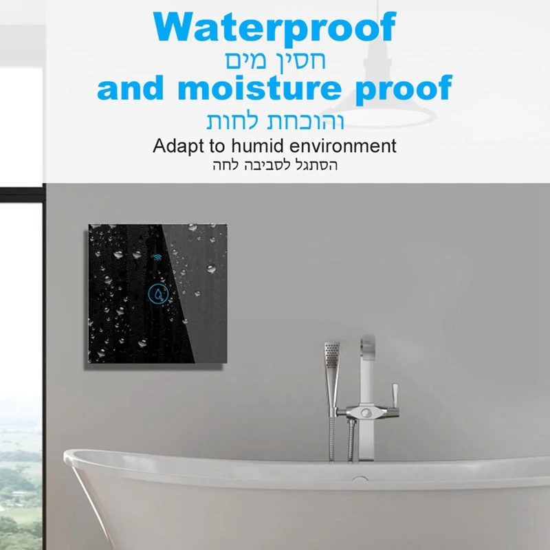 40A Tuya Smart Wifi Water Heater Boiler Touch Switch Air Conditioner Light Timing EU Wall App for Home Black-AD23