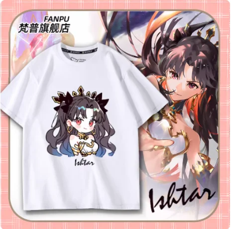 Футболка с коротким рукавом в стиле аниме Fate/Grand Order Ishtar, летний костюм для косплея, повседневный свободный топ для студентов, новинка FP