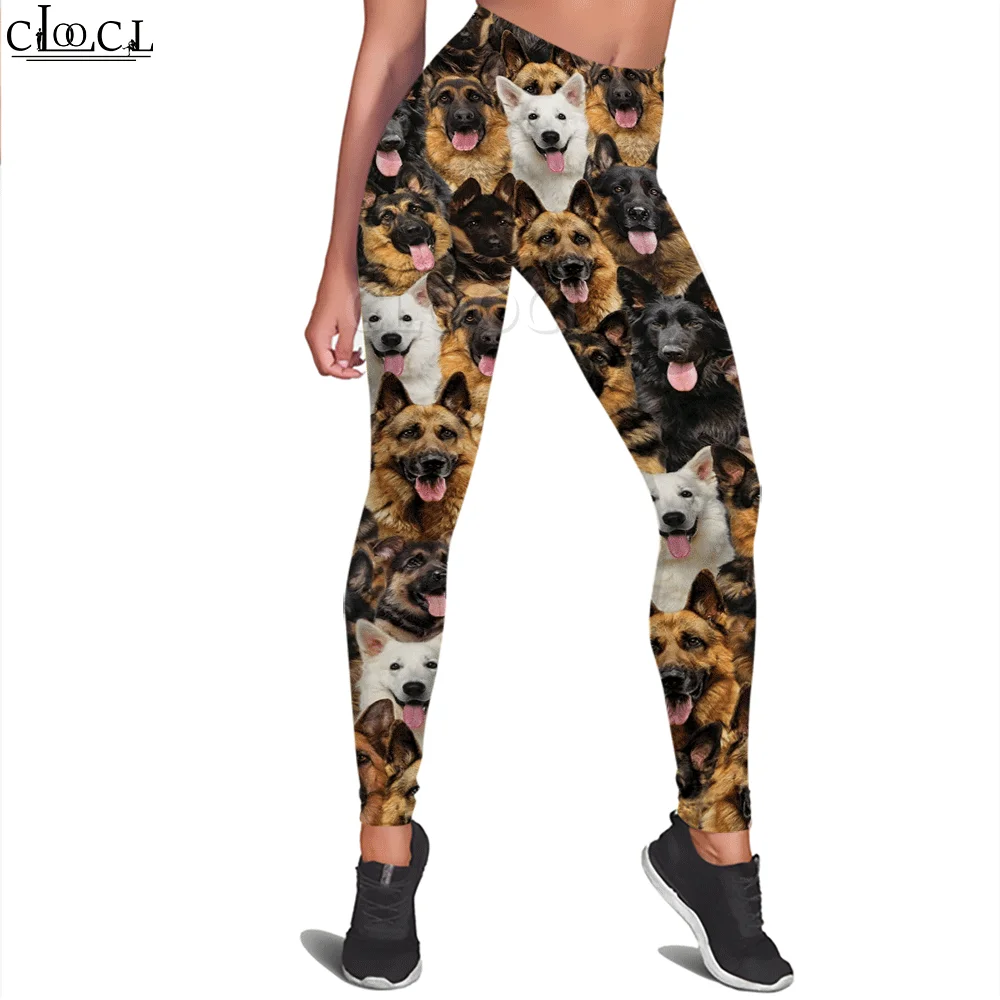 CLOOCL Women Sport Fitness Leggings German Shepherd Animal Printed Sports Pants Yoga Slim Tights Trousers for Women Push Up