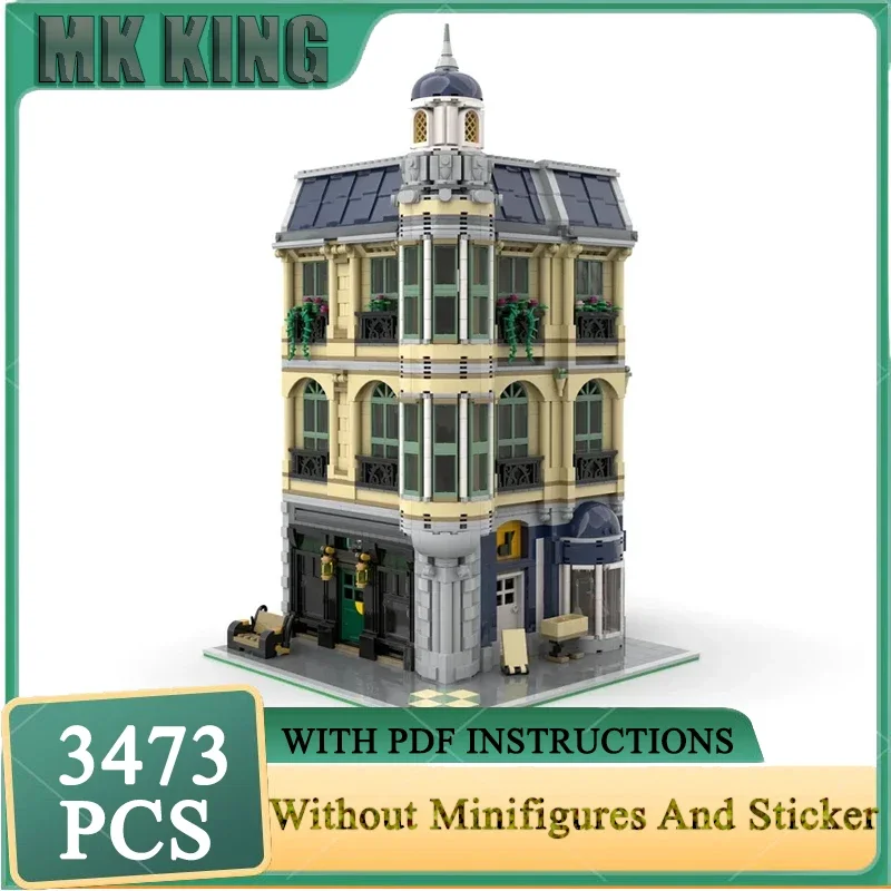 

Street View Model Moc Building Block Music Store Model Technology Brick DIY Assembly Modular City Model Toy Construstion Gifts