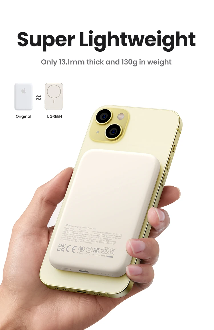 UGREEN 5000mAh Power Bank Magnetic Portable PD 15W Wireless Fast Charging PowerBank for iPhone 15 Pro Max 14 13 12 15pro