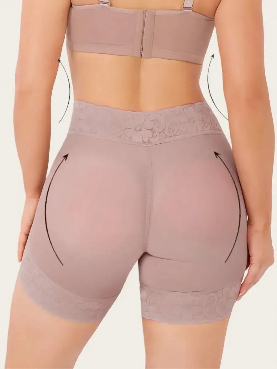 Pantalones Moldeadores de Cintura Alta con Encaje para Mujer - Levanta Glúteos, Control de Abdomen y Reductor de Cintura para Yoga, Fitness y Uso Diario
