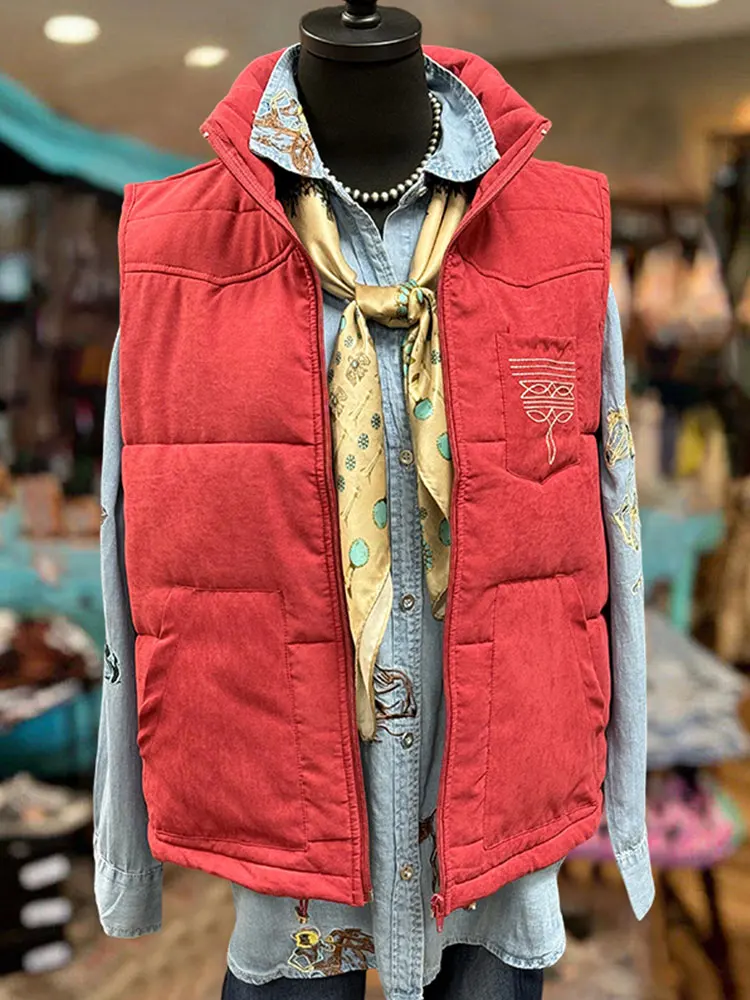 Boot Stitch Printed Quilted Vest