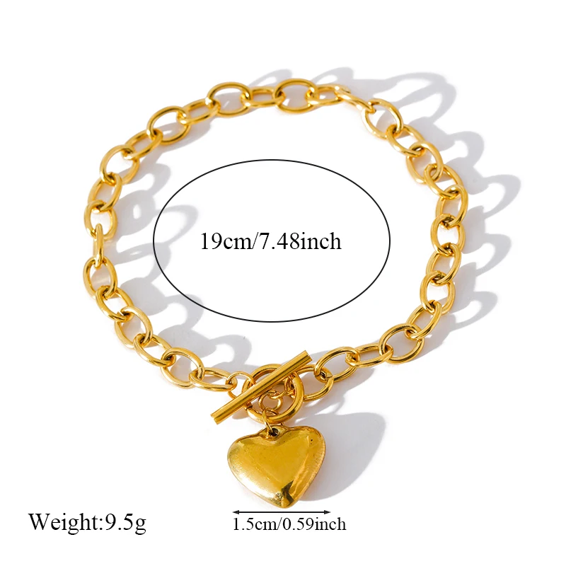 EILIECK 316L Edelstahl Herz-Liebesanhänger Halskette für Damen, trendige Gold- und Silberfarbe, wasserdichte Halskette, Schmuckgeschenk – Detail 7