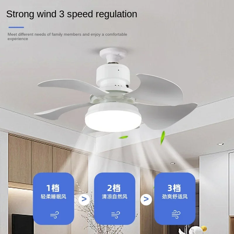 

Ceiling Fan Led Lamp E27 Base Remote Control Led Bulb Ceiling Fan 3 Speeds Indoor Ceiling Fan Light Dimmable For Bedroom Kitchen