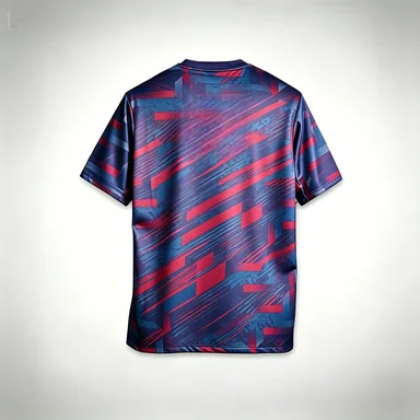 Unisex Navy Red Diagonal Stripe Crew Neck Sport Tee Quick Dry Training Short Sleeve Top