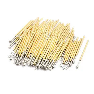 100pcs P100-D3 1.36mm Dia 33.3mm Length Metal Spring Pressure Test Probe Needle