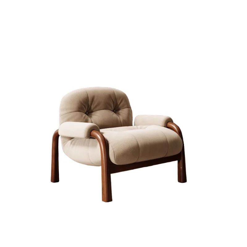 

Medieval solid wood single sofa chair wabi single chair designer leisure hotel B & B living room sofa back chair