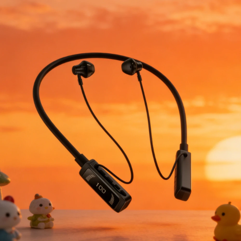 Long Endurance LED Bluetooth Earphones HiFi Sound Earbuds Wireless Headphone Sports Gamer Neckband Neck-hanging Headsets