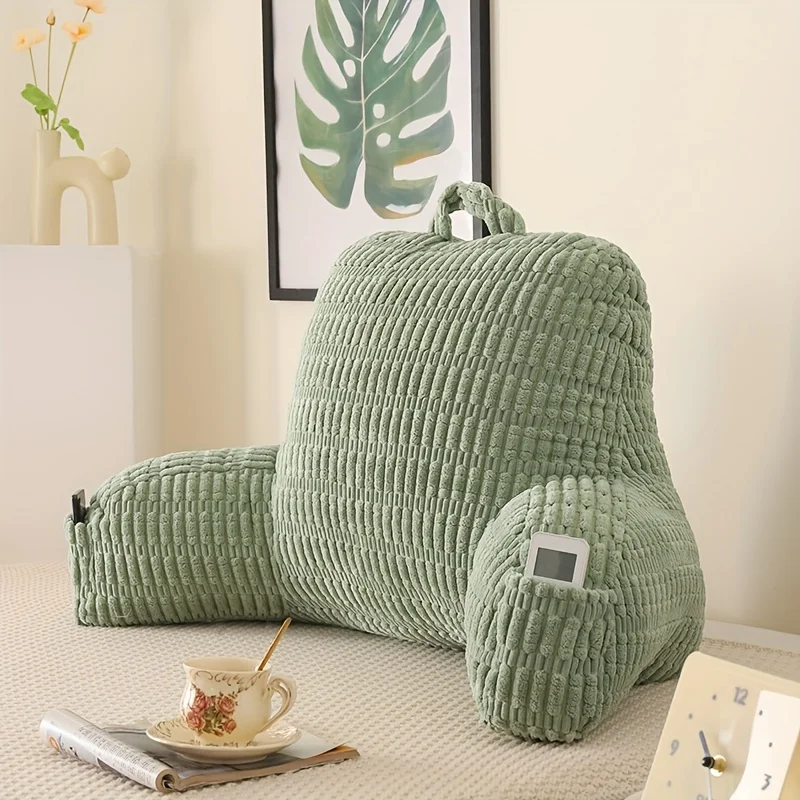 

Diary Reading Pillow, Backrest Pillow with Shredded Memory Foam, Designed for Bed And Couch Sitting Up, Includes Arms, Pockets And Washable Cover, Sage Green, Christmas Gifts, Living Room Decorations