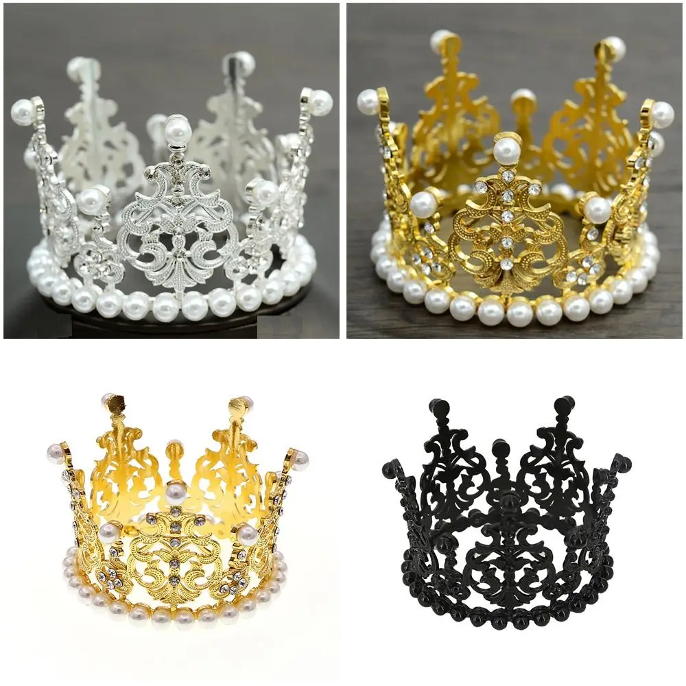 1Pcs Decorative Cake Topper Children Baby Elegant Crown Cake Decoration Princess Birthday Party Gold Silver Color Cake Ornaments