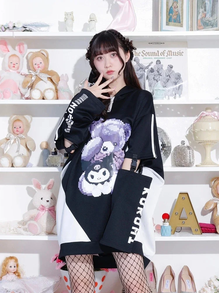 Autumn New Fashion Cartoon Hooded Sweatshirts Girly Style Sweet Cute Loose Slimming Student Elegant Hoodies Women Kawaii Tops