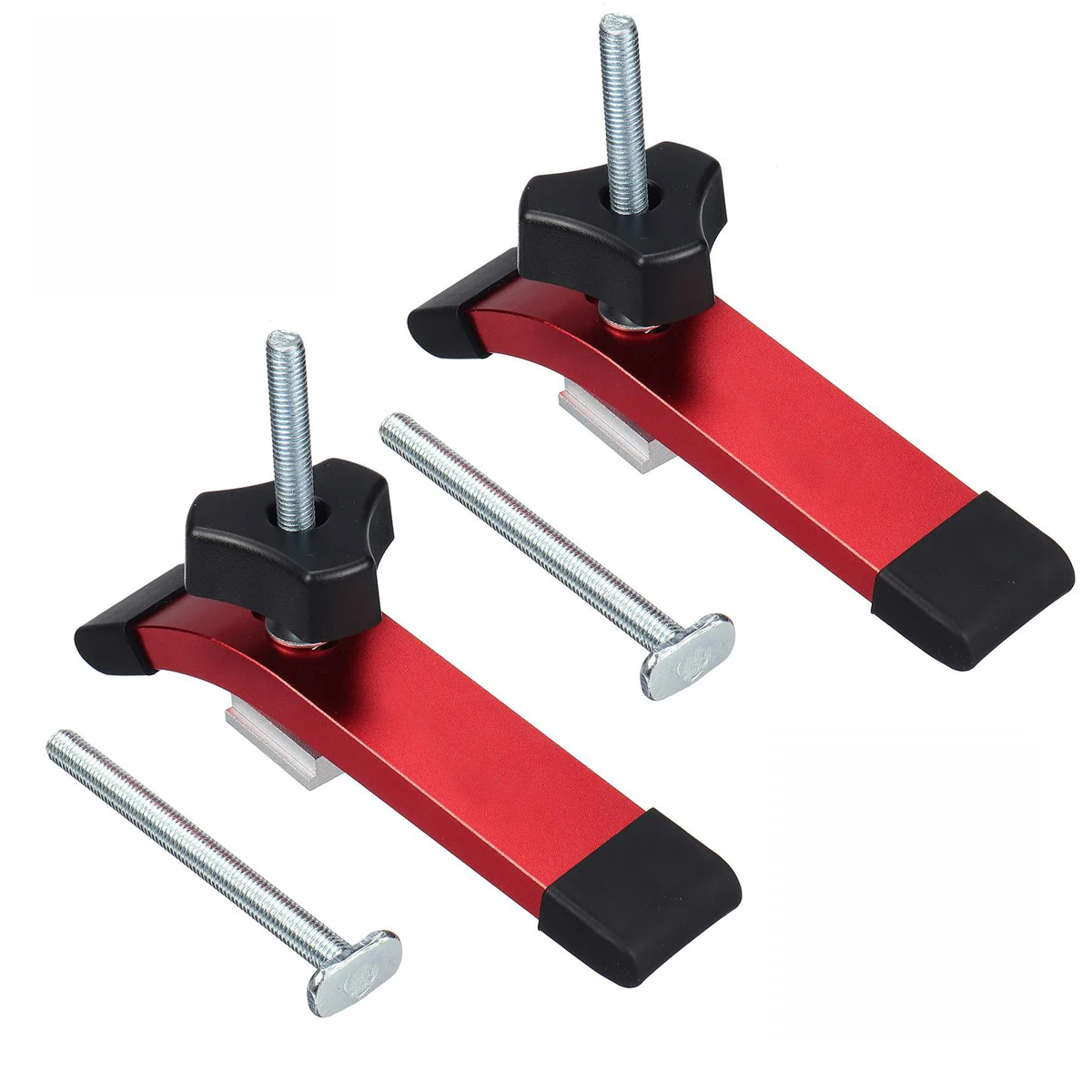 

Pack of 2 T-track Clamp Compact Size Woodworking Supplies Handy Installation Hand Tool Household Fixing Clamps Hold Down Clip