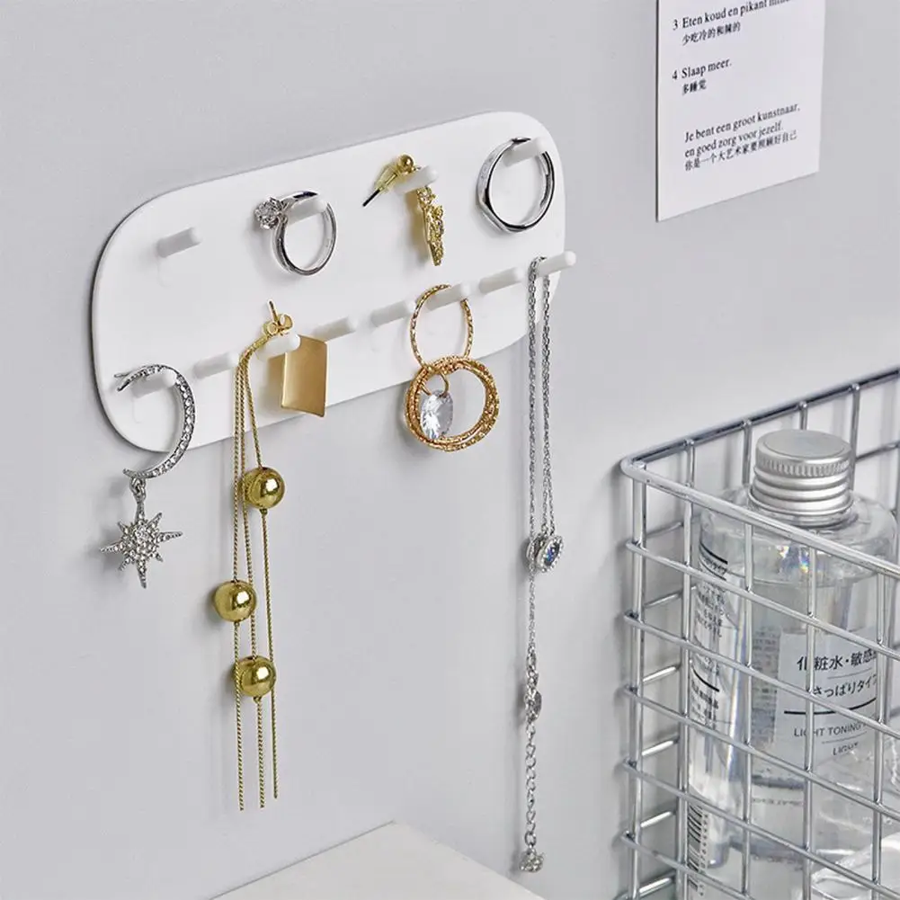 Earring Holder Wall-mounted Punch Free Strong Load Bearing Space-saving Organizer Paste Wall Hanging Storage Jewelry Hook