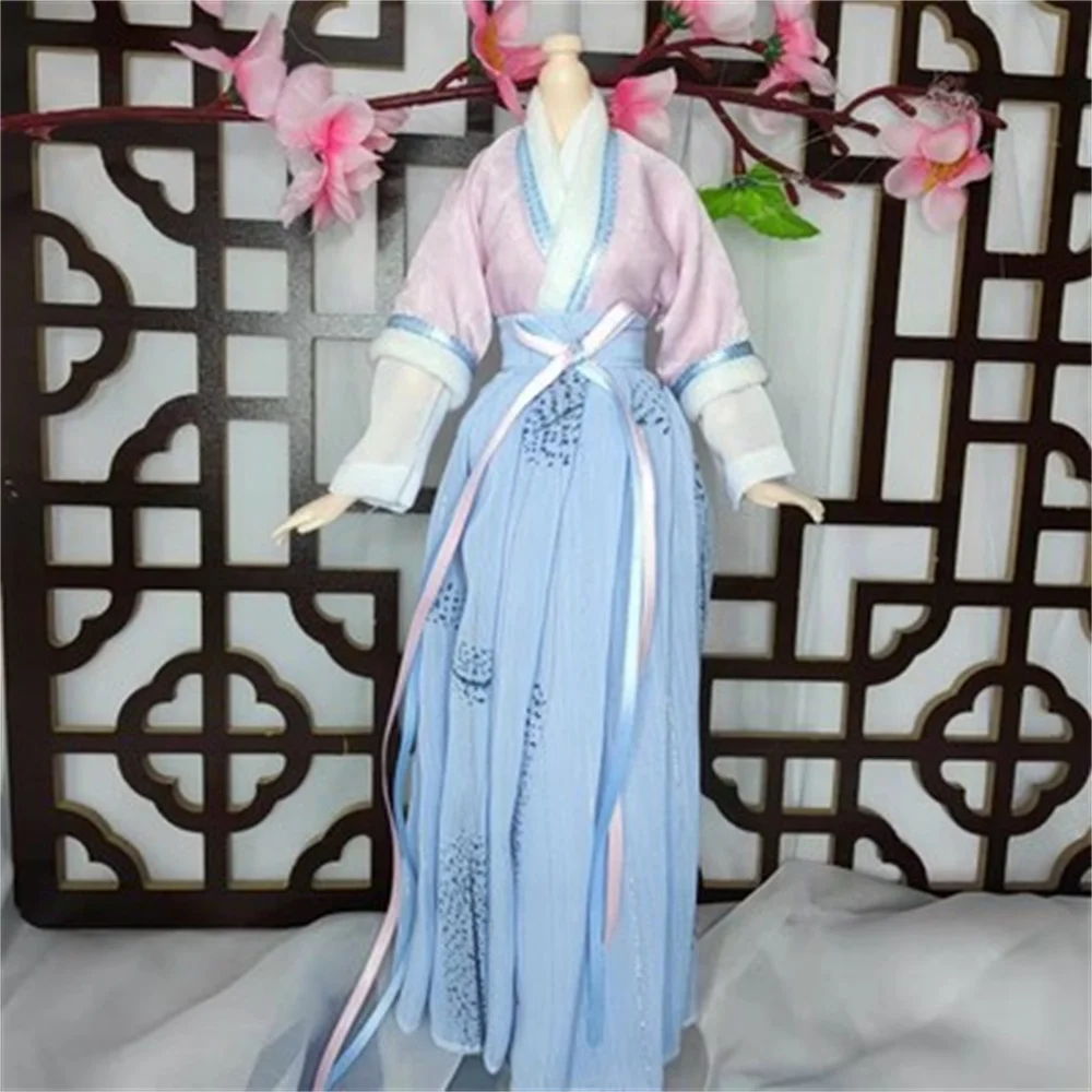 1/6 Female  Long coat  Hanfu Shirt Dress Chinese Ancient Classical Clothing  Suit Model for 12inch Action Figure Customize  Toys