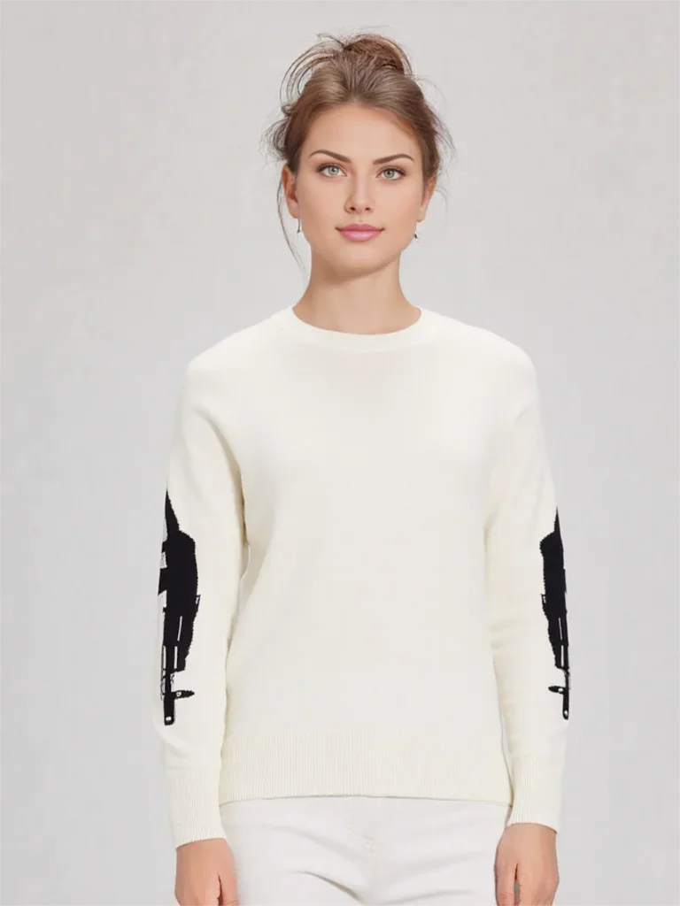 

Персонализированный свитер в стиле американского уличного ретро 925, женский винтажный пуловер, простые и модные топы, свитер в стиле Харадзюку Y2K