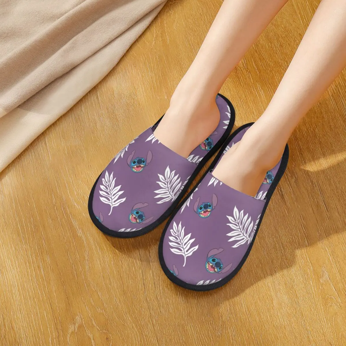 Stitch Smile Home Cotton Slippers Non-slip Soft Memory Foam Slippers Indoor