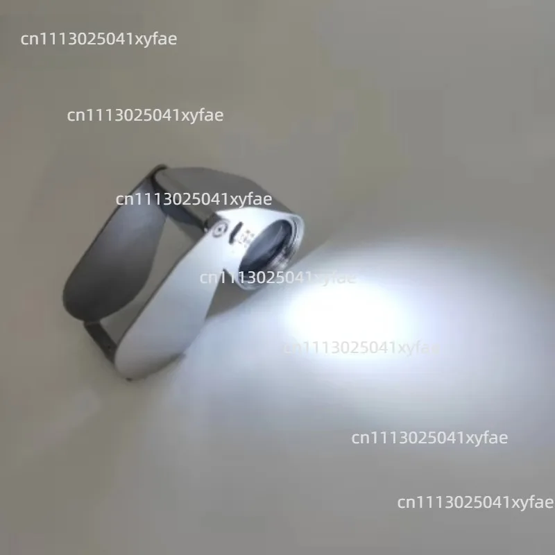 2PCS 40X Pocket Folding Loupe with LED & UV Light, Metal Jewelry Inspection Magnifier