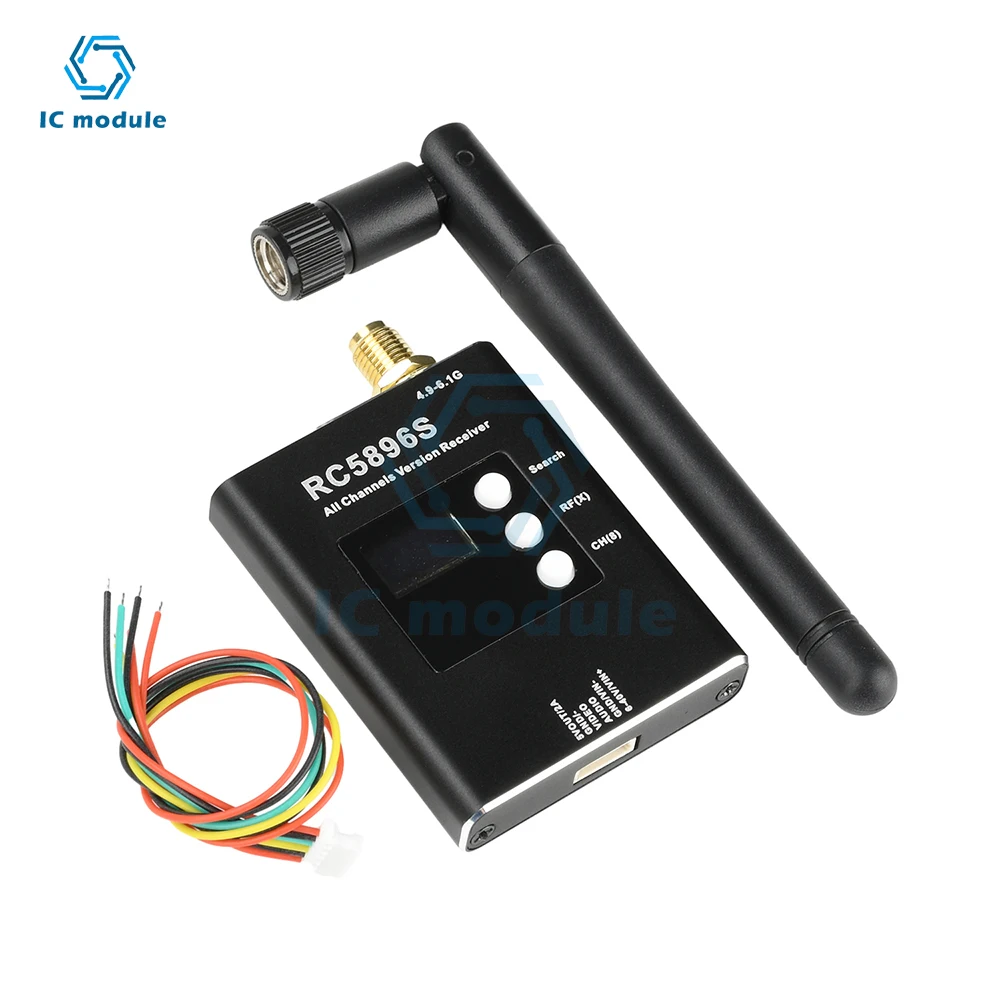 

RC5896S Video Receiver 4.9-6.1Ghz with 96 Frequency Points Compatible 5.8G Image Transmission DC 6-40V for RC Models
