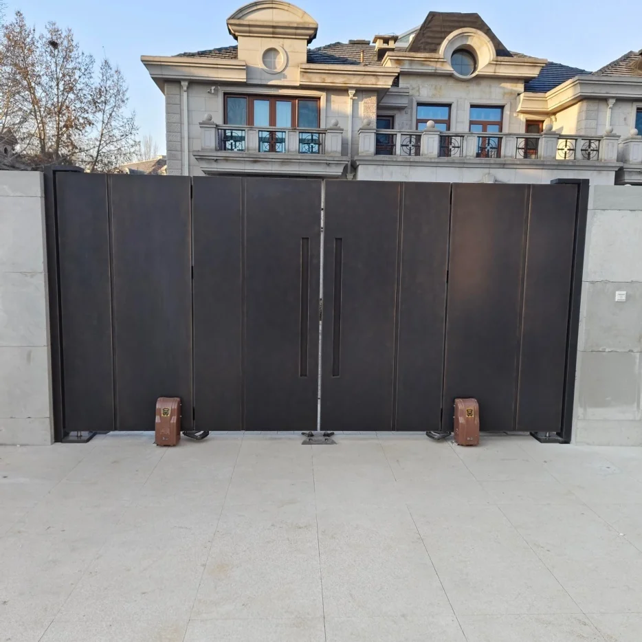 Easy Install Durable Minimalist Style Courtyard Entrance Door Aluminum Alloy Folding Villa Gate