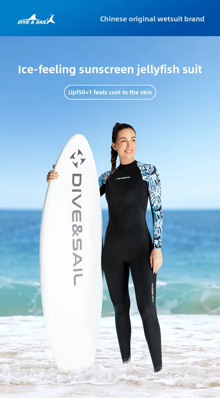Women One Piece Diving Wetsuit Ice Sense Quick Dry Sunscreen Swimsuit For Swimming Surfing Snorkeling