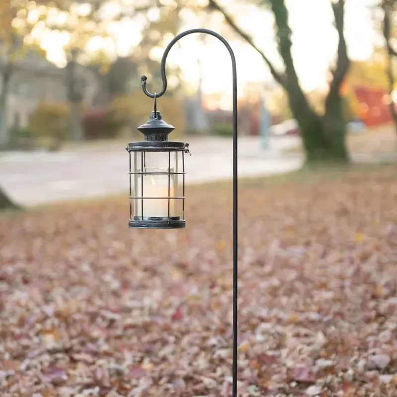 for Metal Croissant Hook Garden Pile Vintage Wire Candle Lantern Rustic Style Outdoor Lawn Access Wedding Yard Decoration