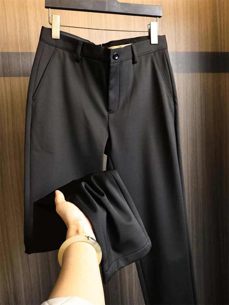 

Гладкие и прочные мужские повседневные брюки для бизнеса, прямые эластичные модные брюки из нейлоновой ткани Urban Sle, дышащая, всесезонная