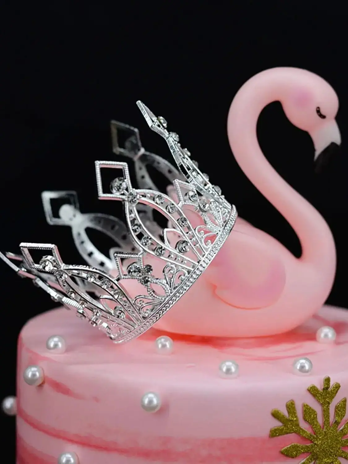 Mini Krone Kuchen Topper Kristall Kopfschmuck Tiara Strass Krone Kuchen Dekoration für Hochzeit Geburtstag Baby Shower Party Gefälligkeiten – Detail 13