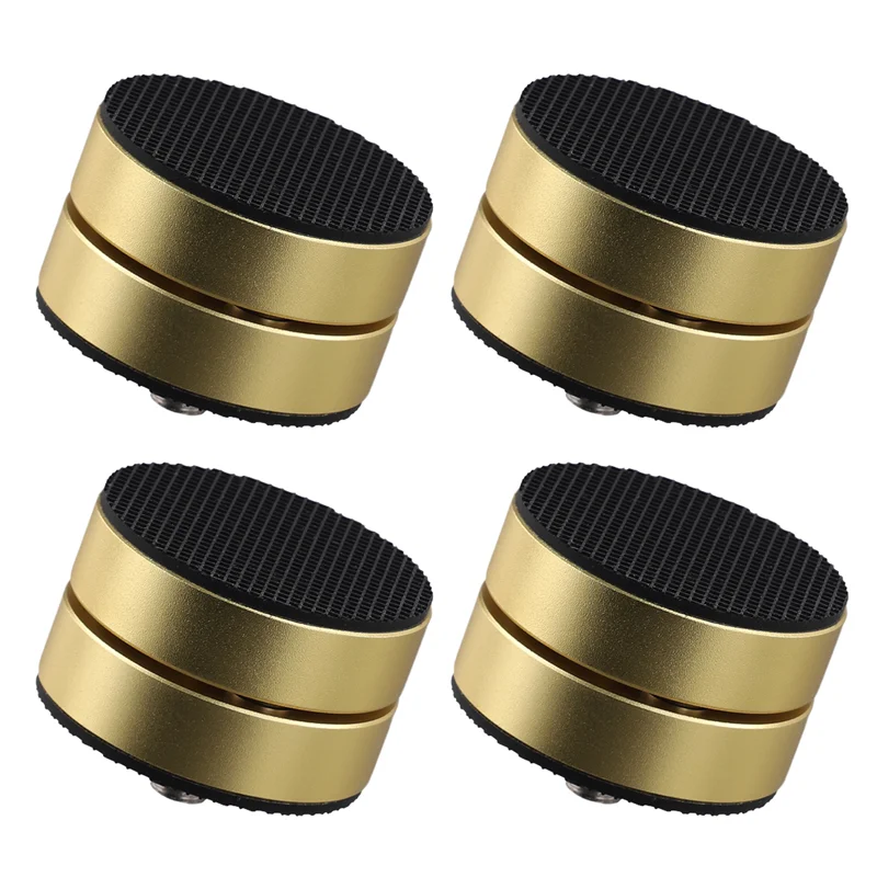 4Pcs Aluminum Alloy Shock-Absorbing Foot Studs, Sound System Foot Pads, 3-Point Steel Ball Support Amplifier Base Feet-B65A