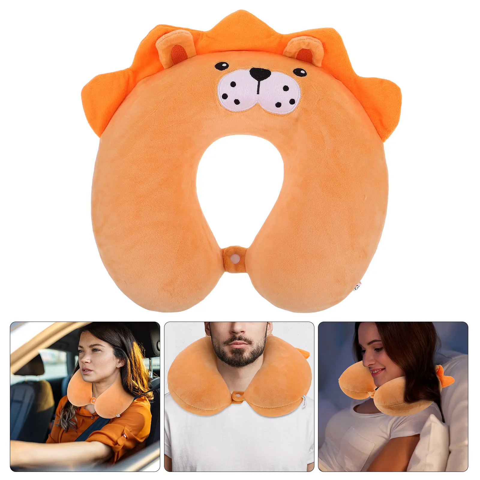 

U-Shaped Memory Foam Neck Pillow for Travel Airplane Car Train Support Cute Cartoon Animal Design Headrest Cushion for Reading