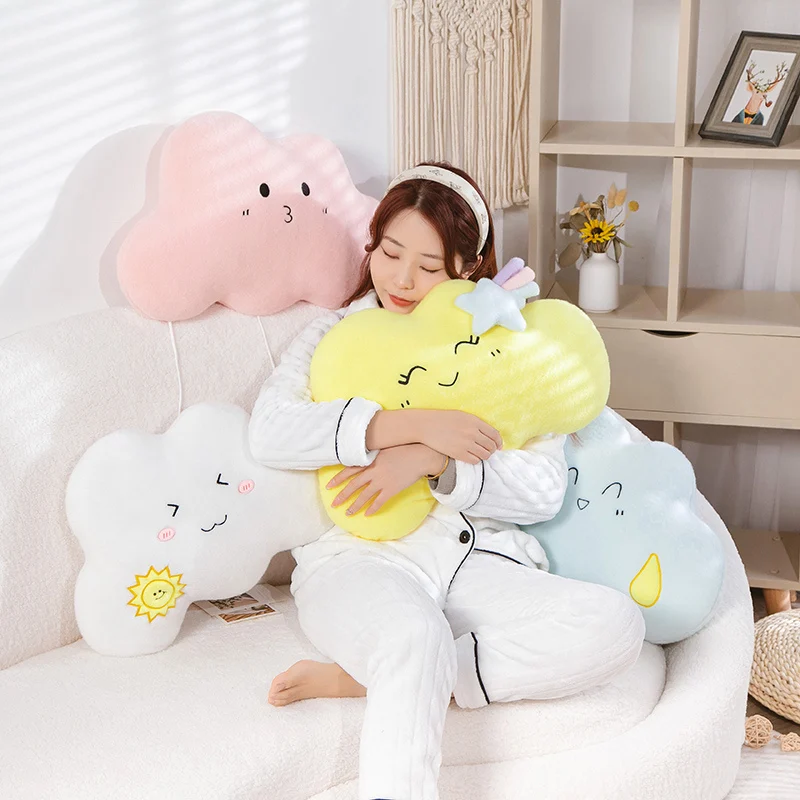 

50*35cm New Colorful Cloud Plushie Pillow Soft Cute Decor Sky Cloud Cushion Stuffed Dolls Kawaii Plush Toys for Girls Gift